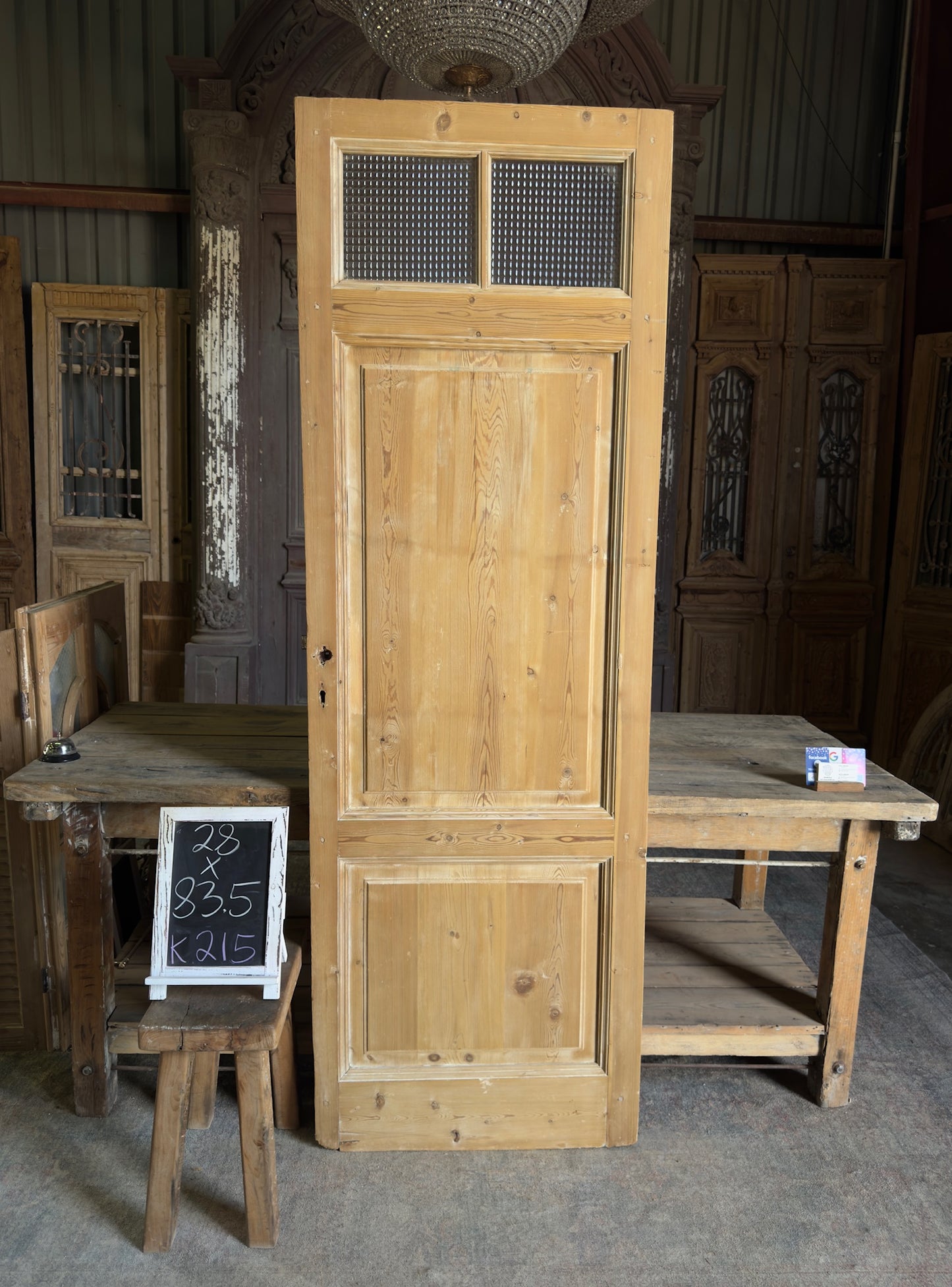 2 Lite Antique Glass Single Door - 28x83.5 K215