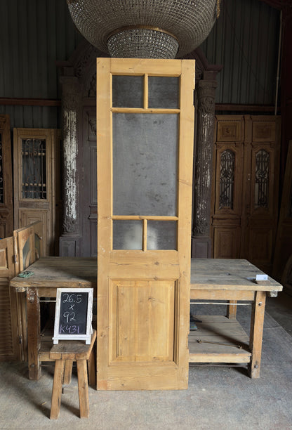 5 Lite Antique Glass Single Door - 26.5x92 K431