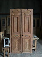 Carved Antique Solid French Doors - 47x89.5 H194