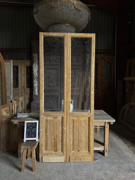 Glass Antique French Doors - 40.5x94.75 K86