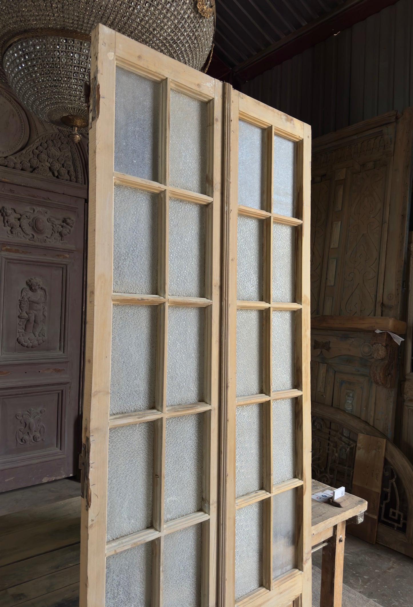 10 Lite Glass Antique French Doors - 37x95.5 K428