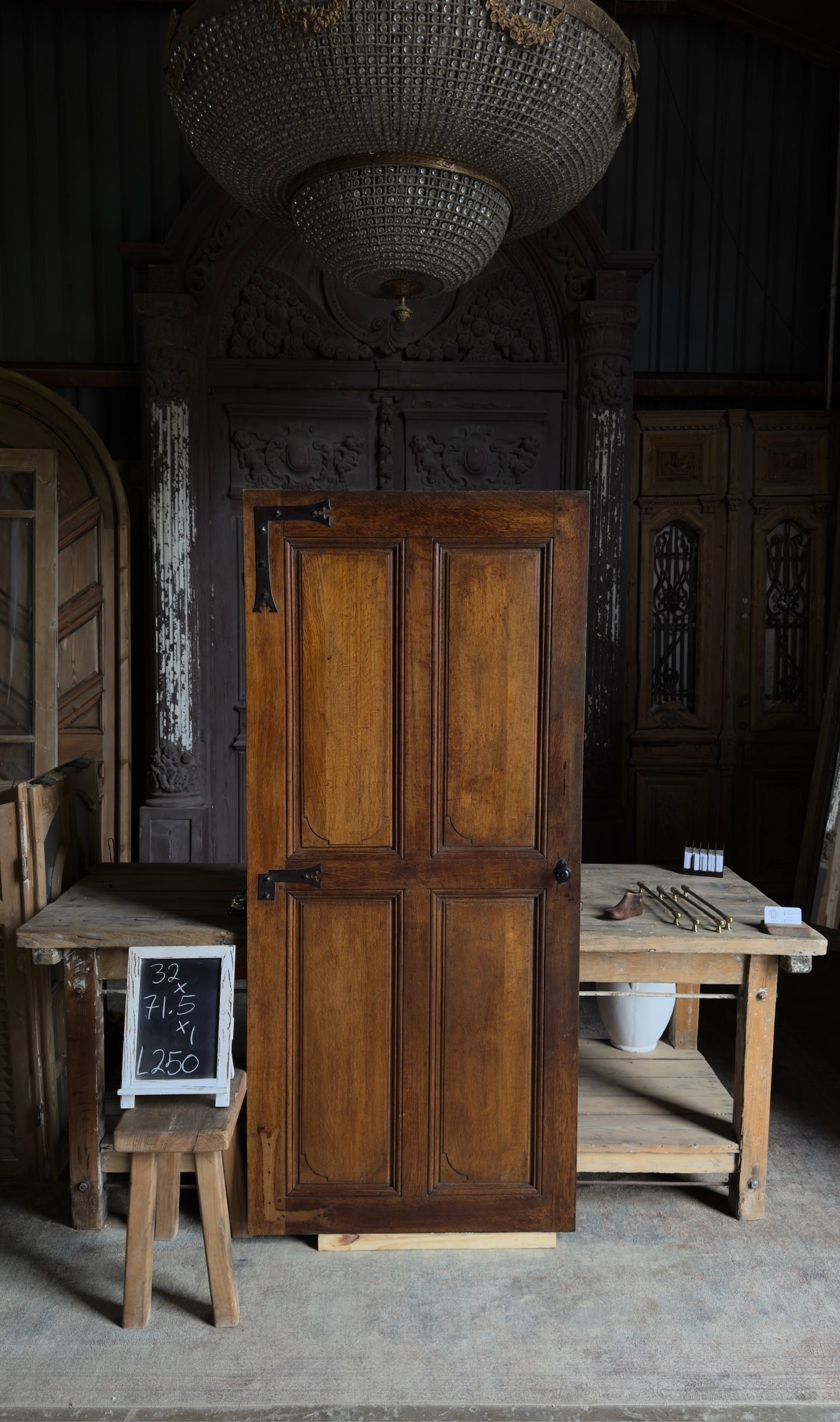 French Provincial 4-Panel Antique Single Door - 32X71.5 - L250