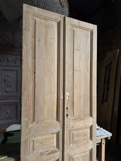 3 Panel Antique Solid French Doors - 43x99.5 J448