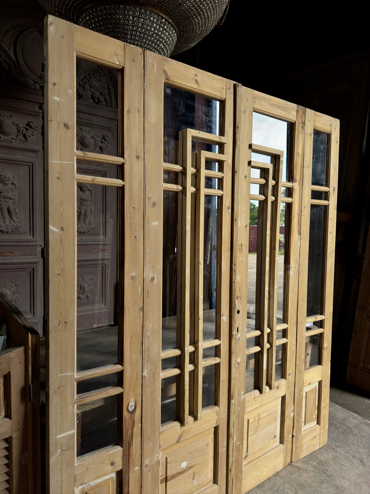 Antique Glass Bi-Fold French Doors - 75x88 - L589