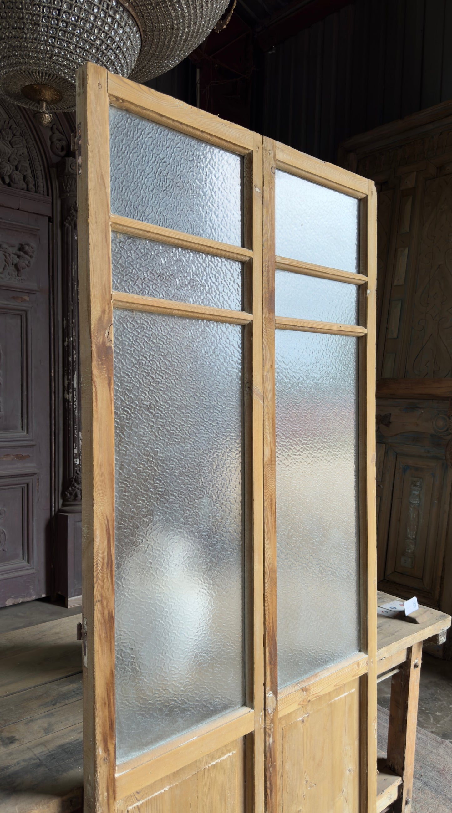 6 Lite European Antique Glass French Doors - 36.5x86 K465