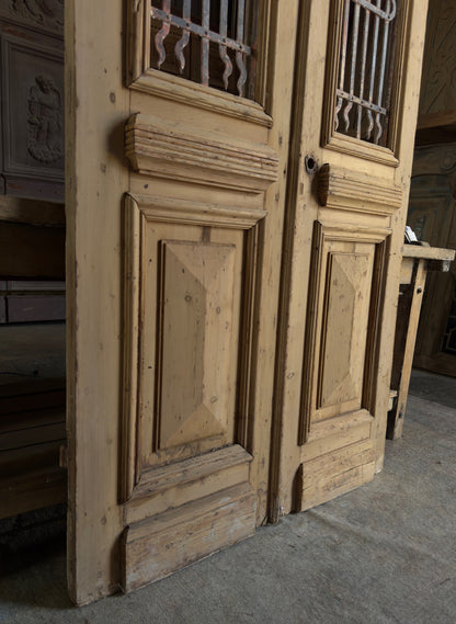 19th Century Antique Iron French Doors - 43x99 K393