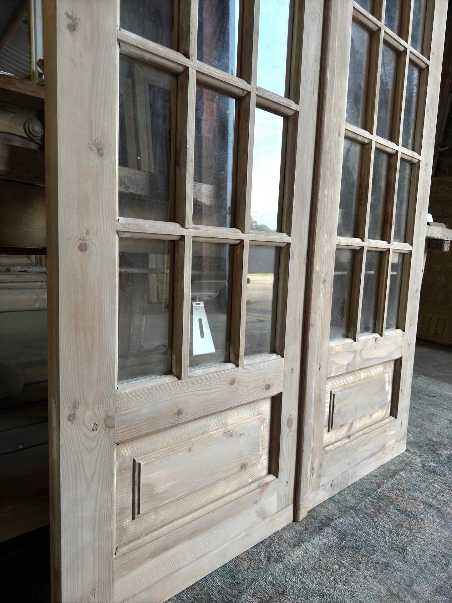 (The Ellenor) Handcrafted Arched Glass French Door - 47.5x95.5 H91