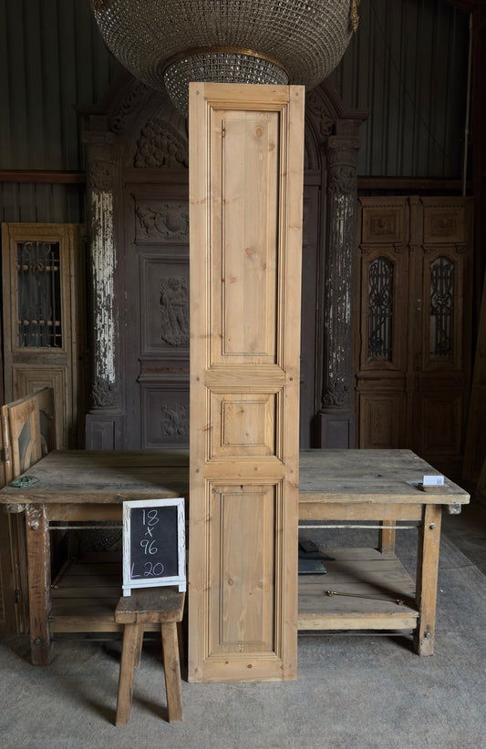 Handcrafted 3 Panel Solid Single Door - 18x96 L20