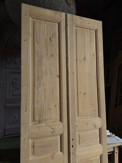 3 Panel Antique Solid French Doors - 44.5x101.5 J423