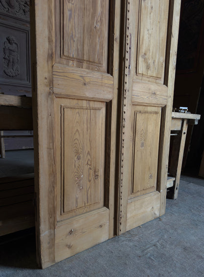 3 Panel Antique Solid French Doors - 40x89 - L346