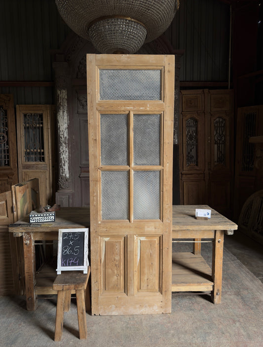 Single Antique Glass Door - 27.5x86.5 K174
