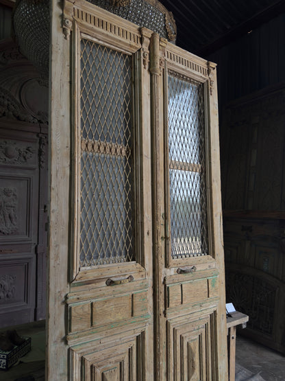 Tall Antique Iron French Doors - 53x113 J2