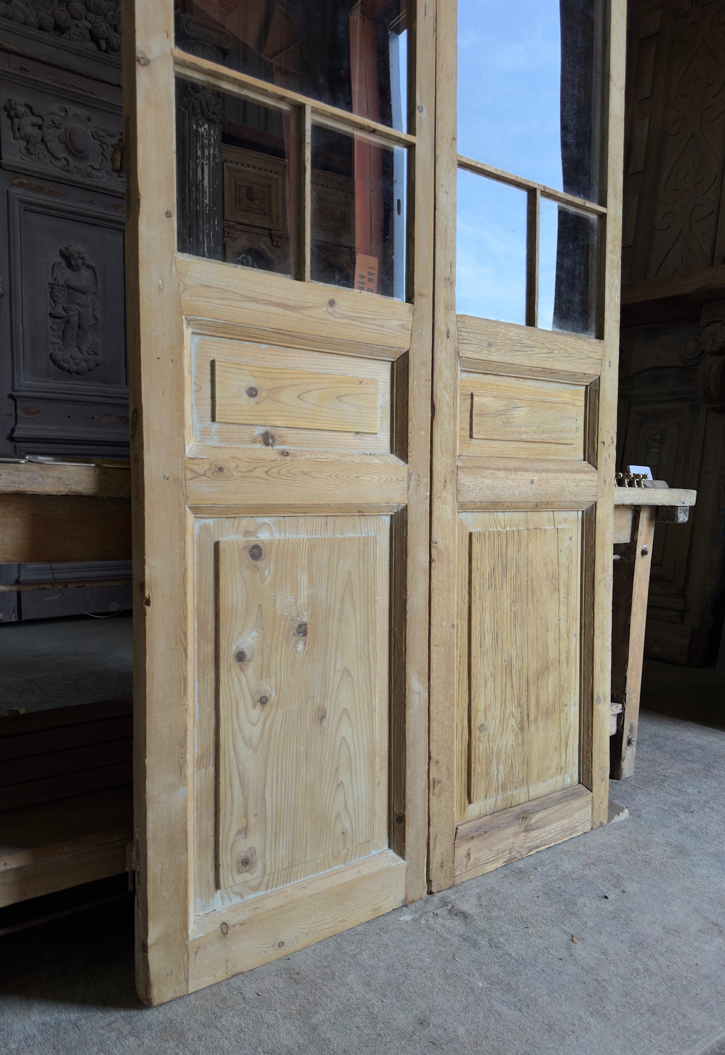 Antique Glass 5 Lite French Doors - 43.75x93 - L541