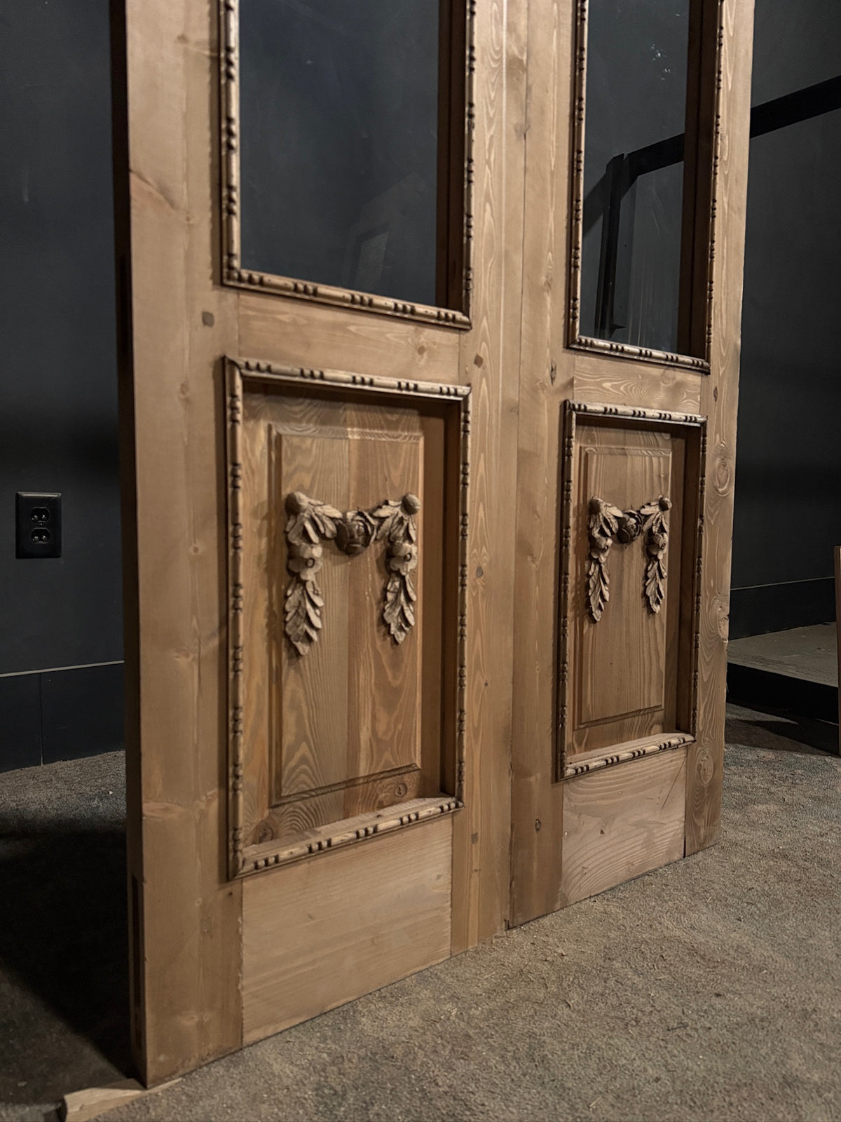 (Valencia) Handcrafted Arched Open Glass French Doors - 36x80 - N782