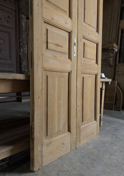 3 Panel Antique Solid French Doors - 41x101.25 K335