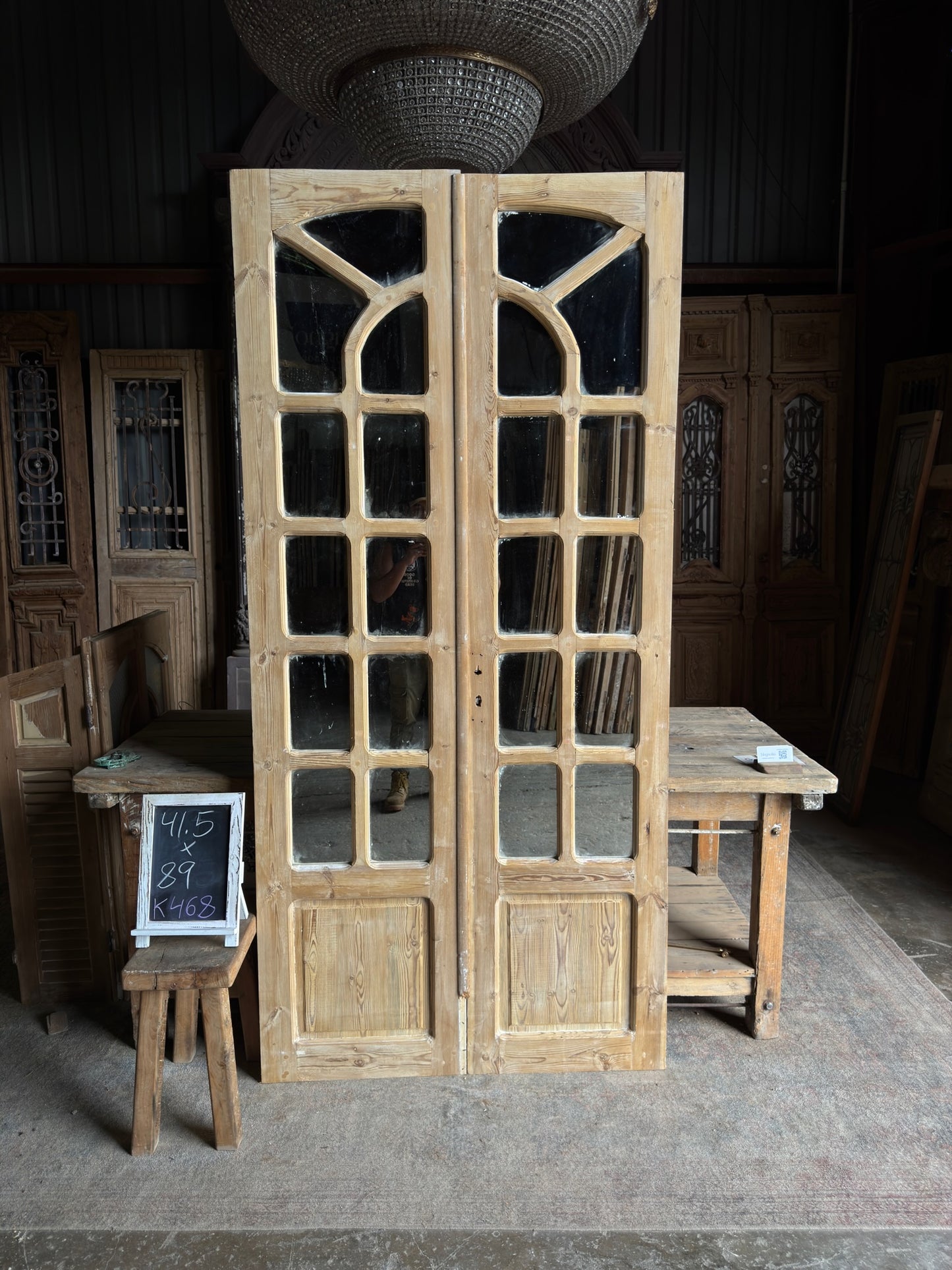 22 Lite Antique Mirrored French Doors - 41.5x89 K468