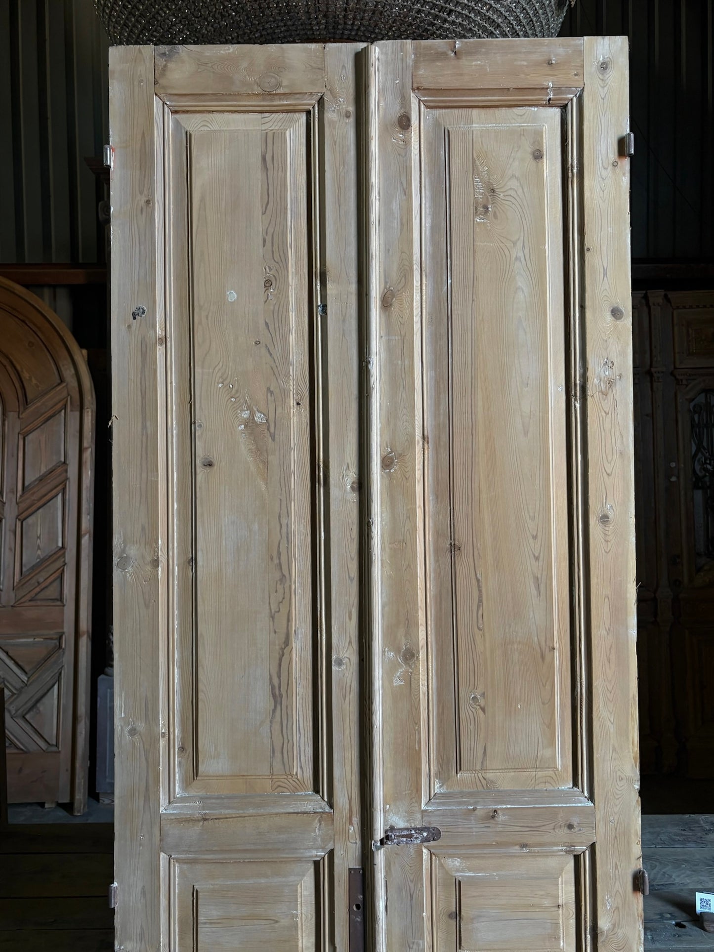 3 Panel Antique Solid French Doors - 36.25x99.5 - L104