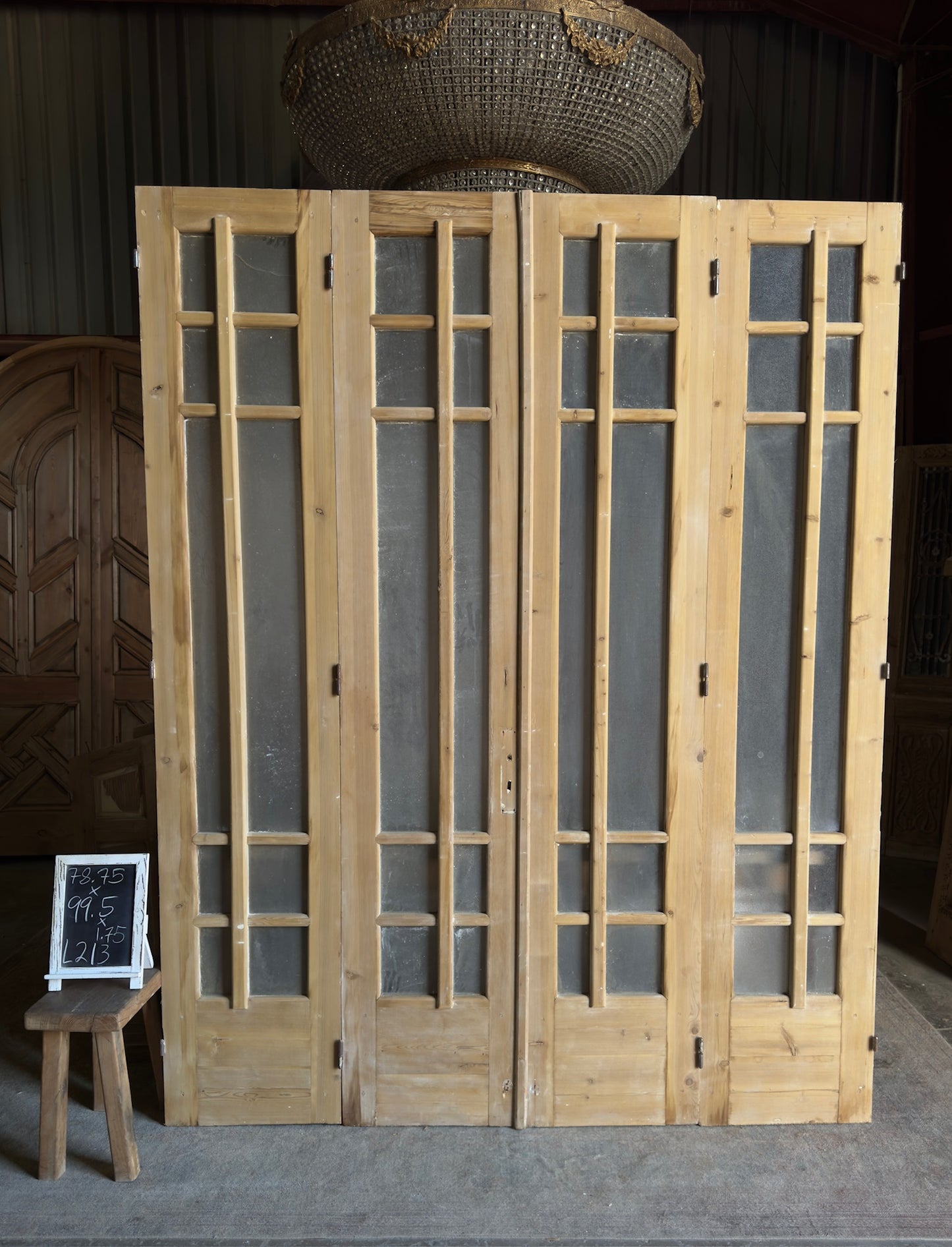 Unique Antique Bi-Fold Glass Doors - 78.75x99.5 - L213