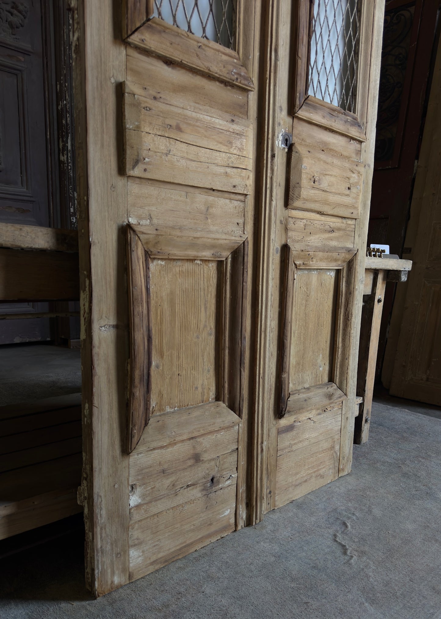 Classy Antique Iron French Doors - 40x101 - L291