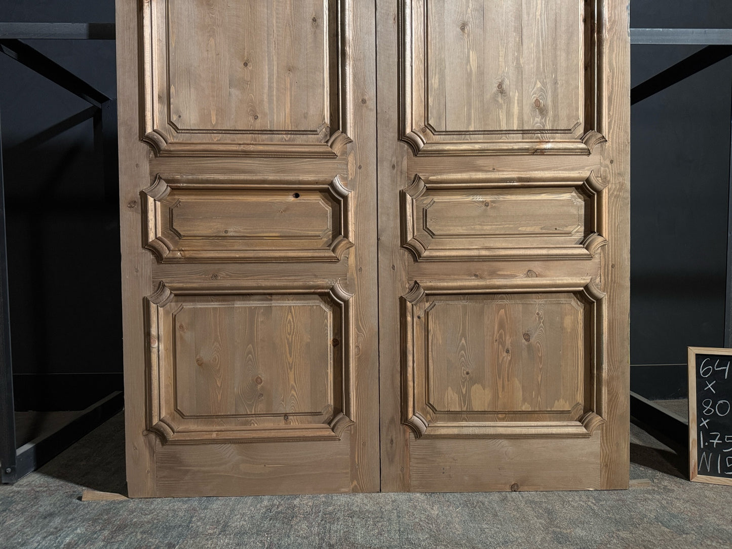 (The Edmund) Handcrafted Solid Wood French Doors - 64x80 - N153