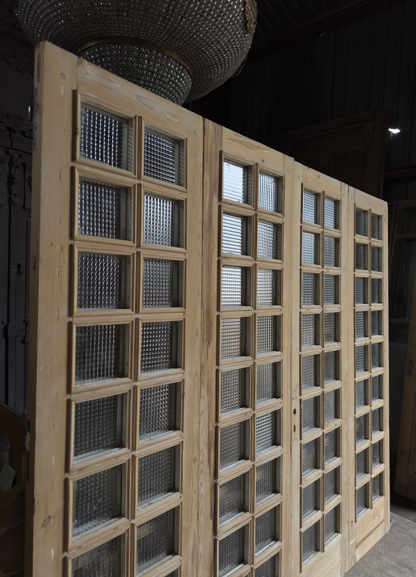 Antique Obscured Glass 80 Lite Bi-Fold Doors - 87.5x99.5 - L546