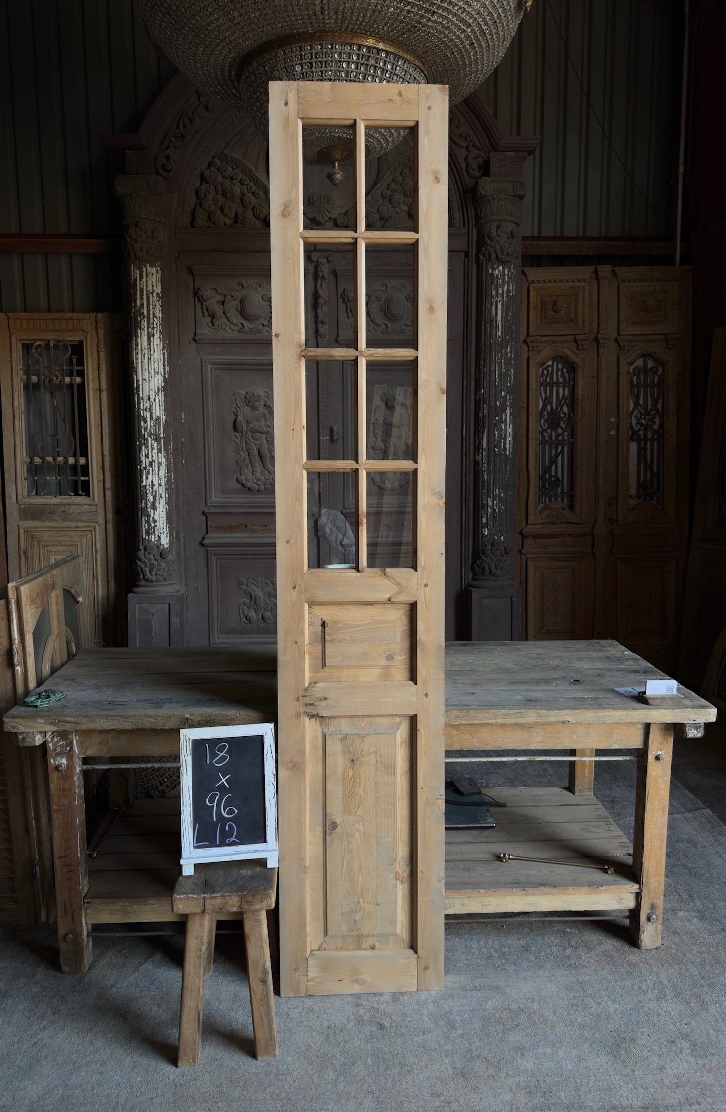 Handcrafted 8 Lite Single Glass Door - 18x96 L12