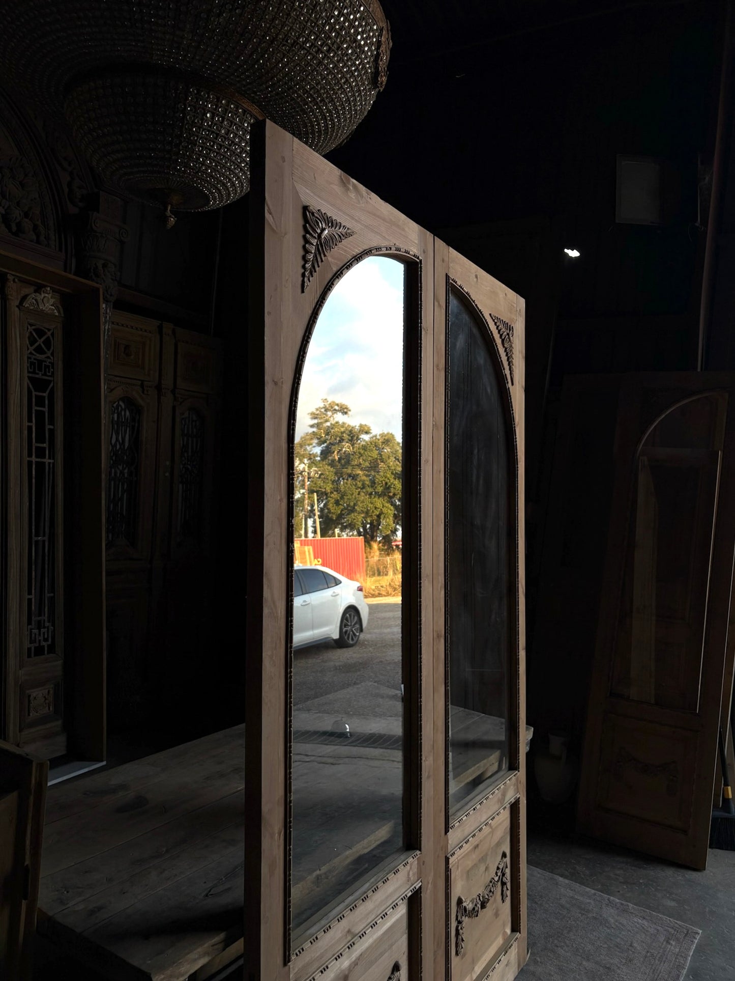 (Valencia) Handcrafted Arched Open Glass French Doors - 60x96 L51