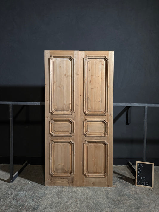 (The Edmund) Handcrafted Solid Wood French Doors - 48x96 - N232