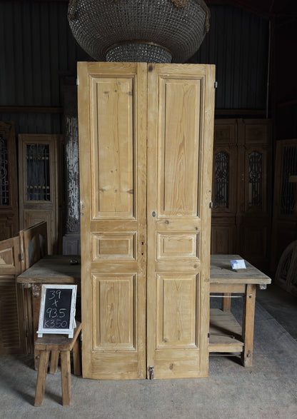 3 Panel Antique Solid French Doors - 39x93.5 K350