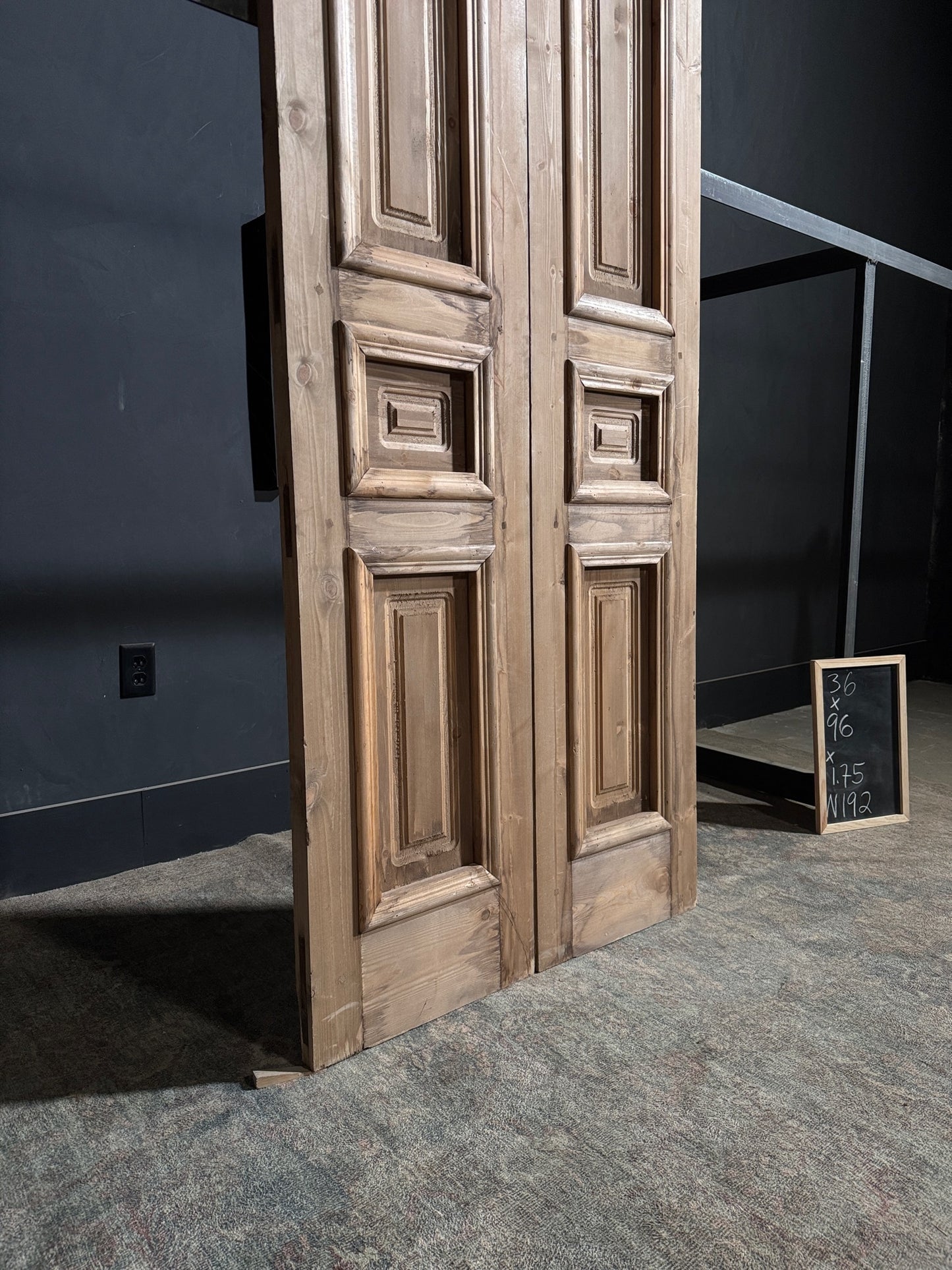 Handcrafted 3 Panel Arched Double Doors - 36x96 - N192