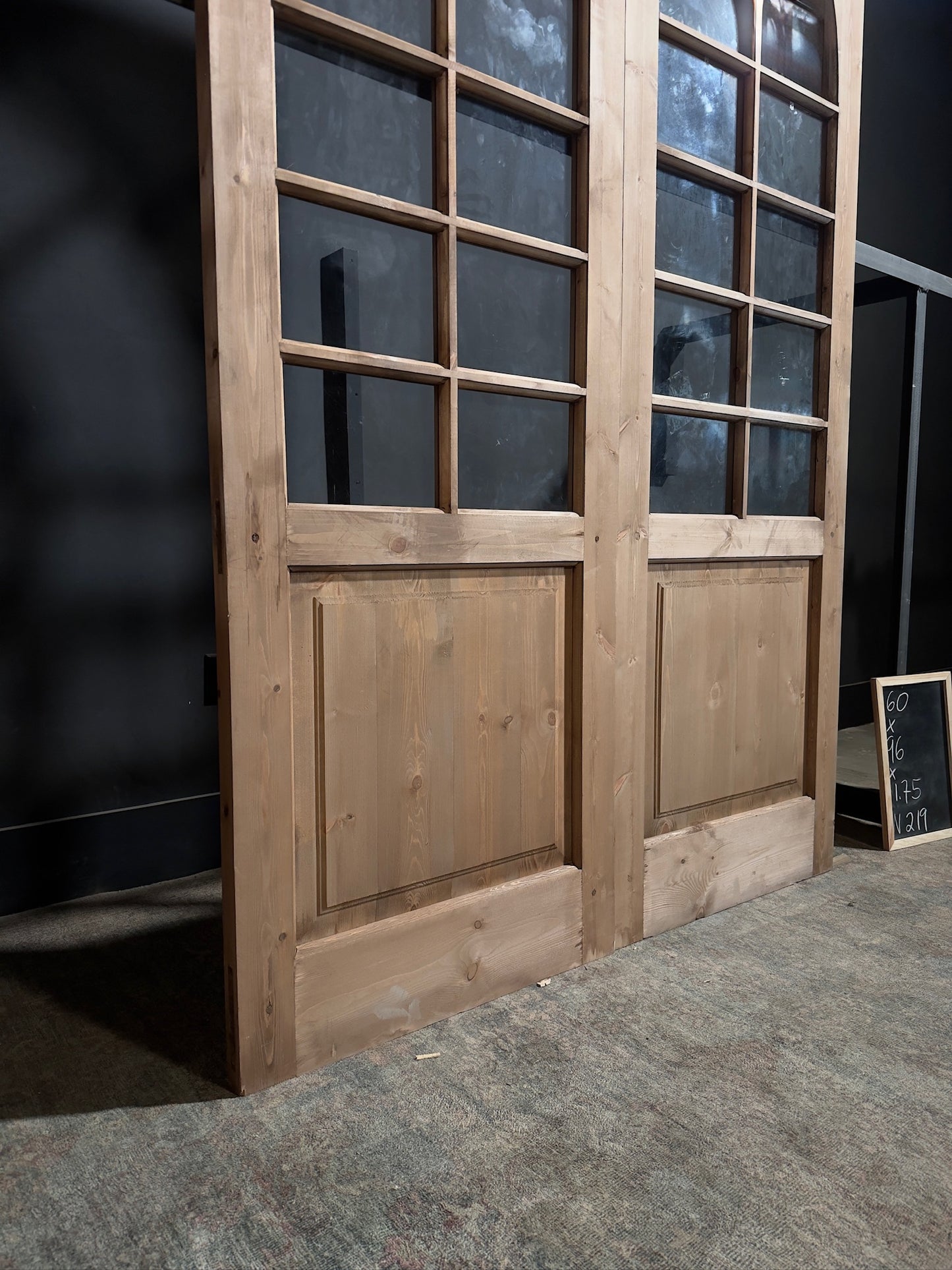 (Elise) Handcrafted Arched Glass French Doors - 60x96 - N219