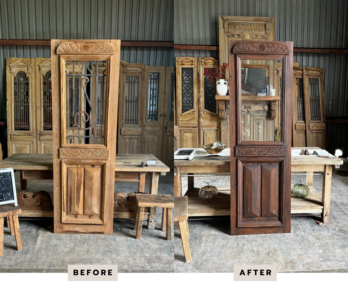 Iron removed and replaced with clear glass - Waxed using "rugger brown"