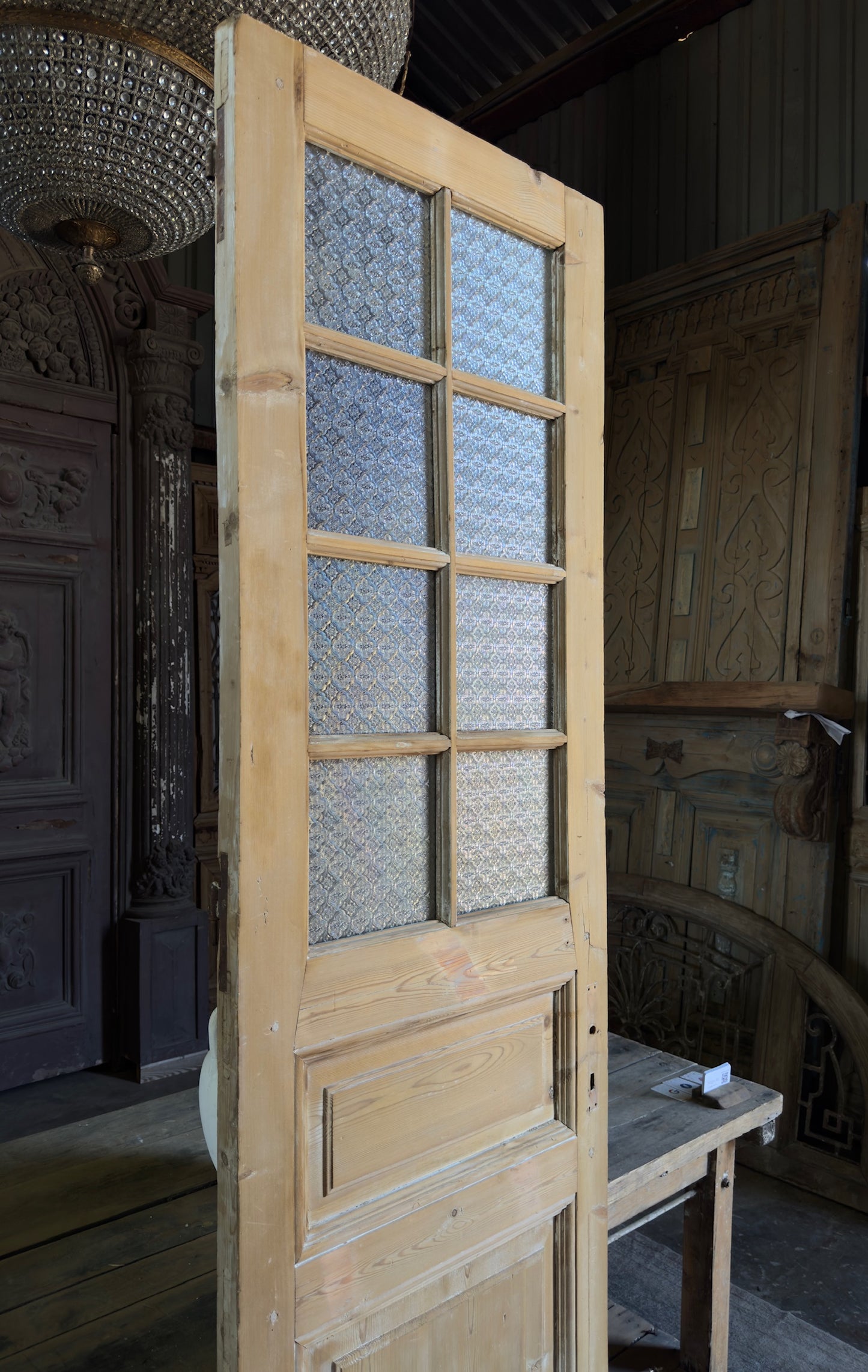 8 Lite Antique Glass Single Door - 27x95 K437