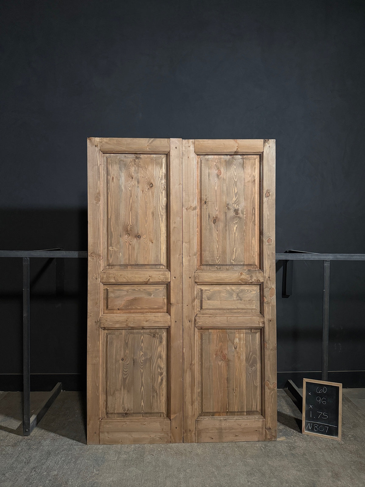 Handcrafted 3 Panel Solid French Doors - 62x96 - N807