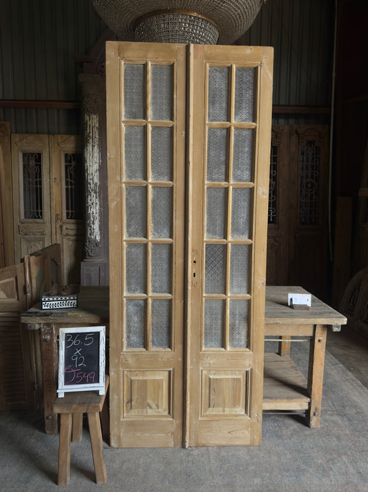 10 Lite Single Antique Glass Door - 36.5x92 J549