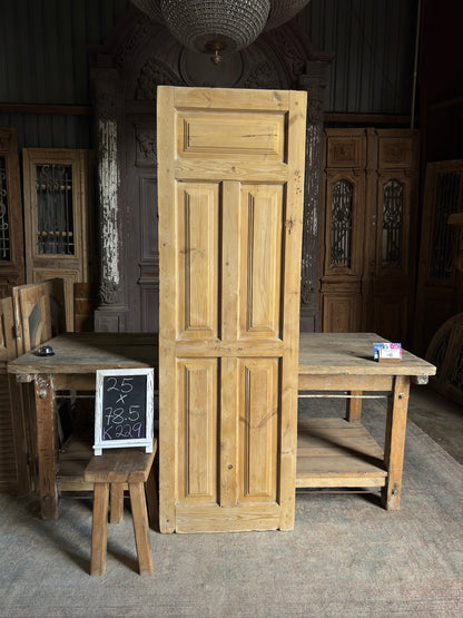 5 Panel Single Solid Antique Door - 25x78.5 K229
