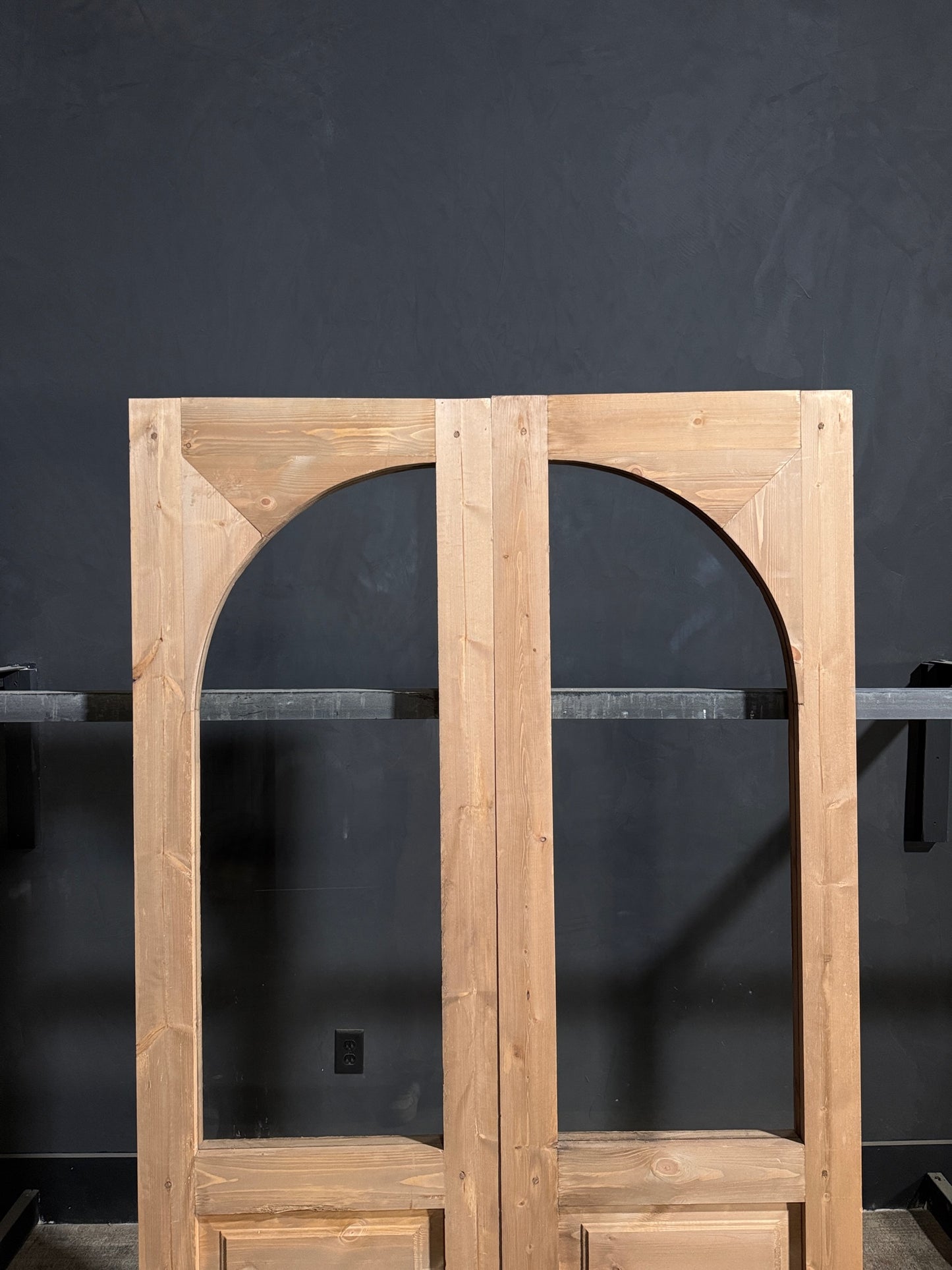 (Valencia) Handcrafted Arched Open Glass French Doors - 48x80 - N193
