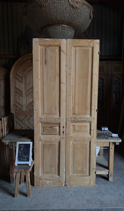 3 Panel Antique Solid French Doors - 40x93 - L349