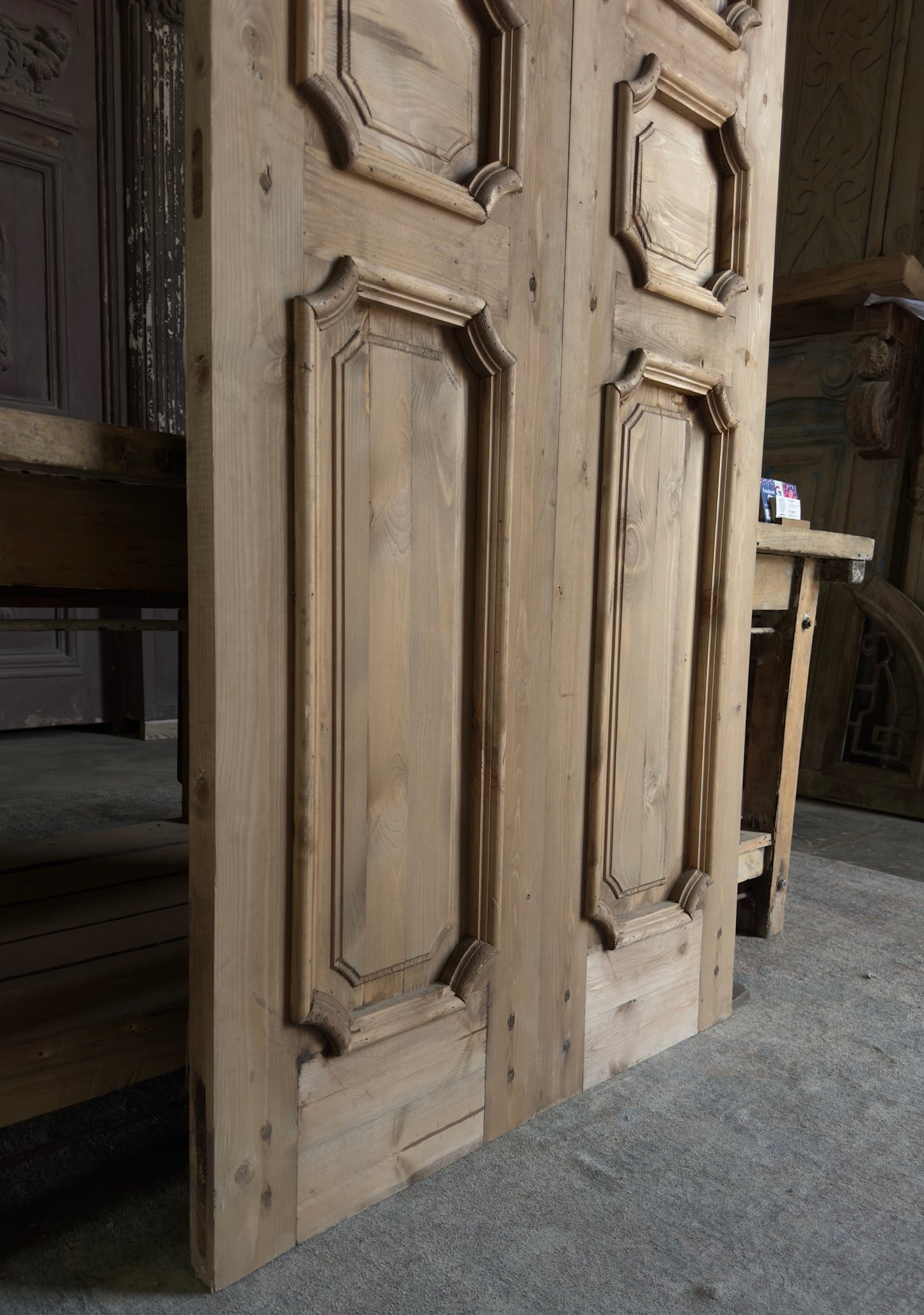(Genevieve) Handcrafted Solid Wood French Doors - 36x96 K189