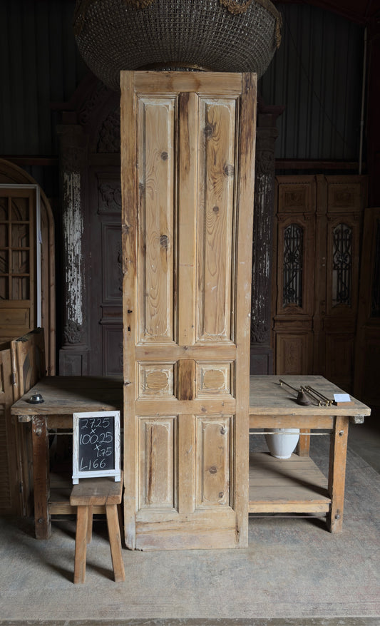 Unique 6 Panel Single Solid Antique Door - 27.25x100.25 - L166