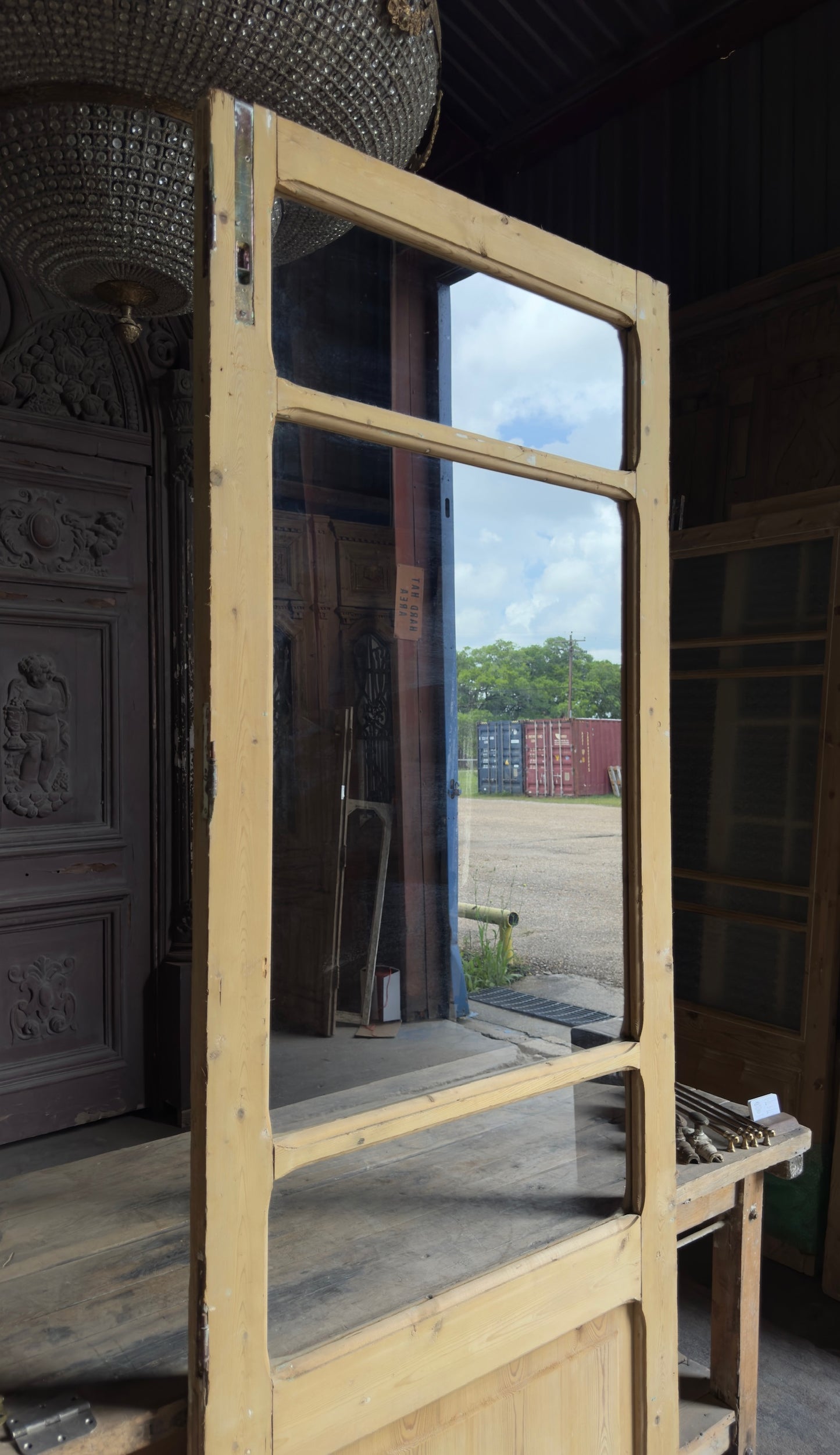 Antique Glass 3 Lite Door - 36x96 - L635