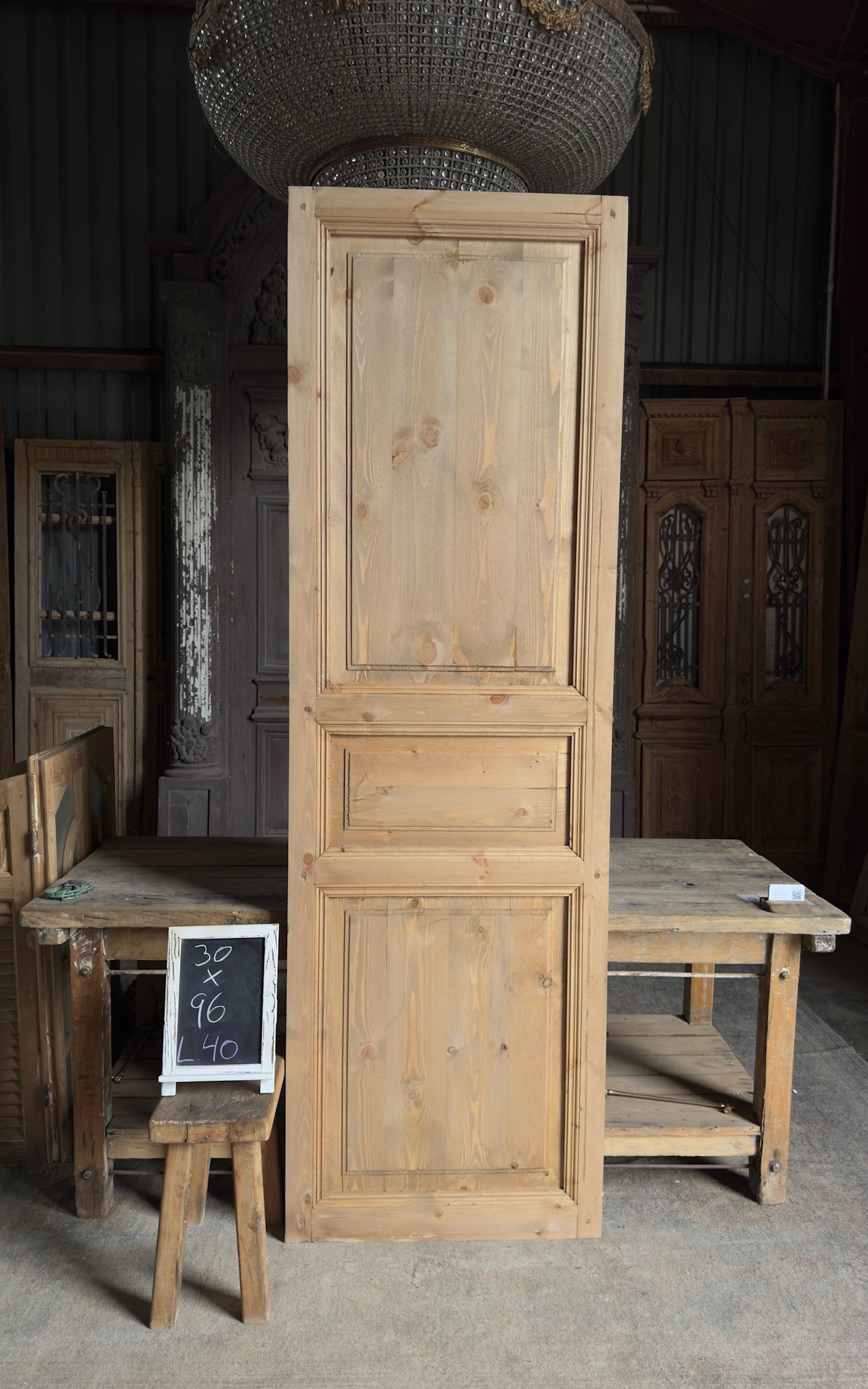 Handcrafted 3 Panel Solid Single Door - 30x96 L40