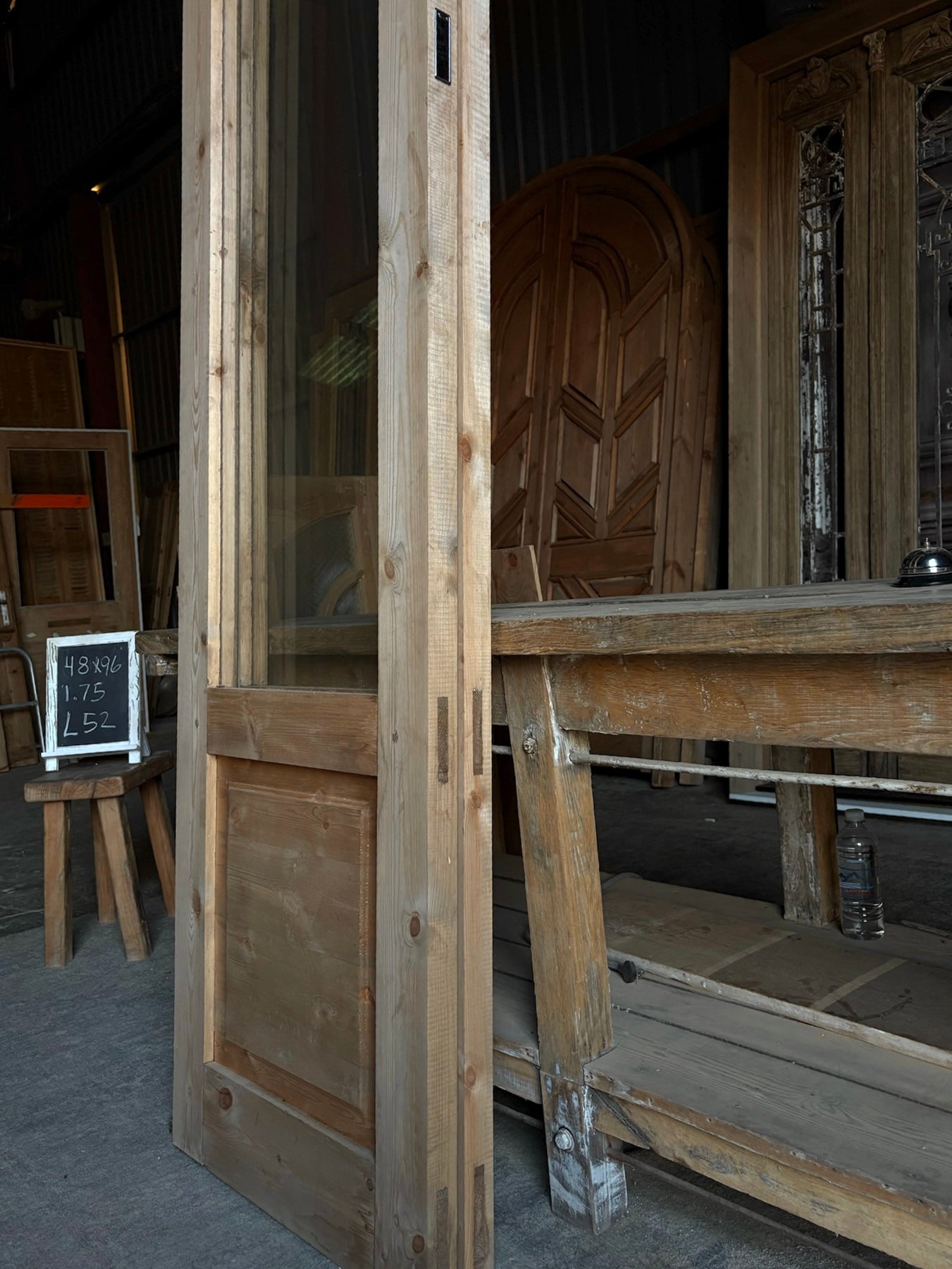 (Valencia) Handcrafted Arched Open Glass French Doors - 48x96 L52