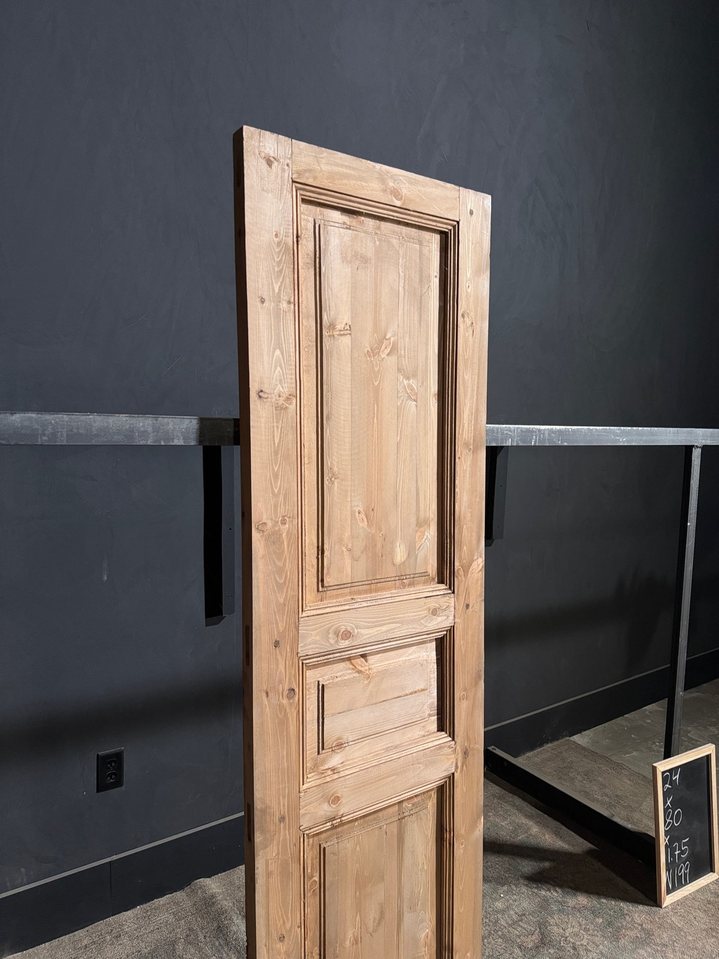 Handcrafted 3 Panel Solid Single Door - 24x80 - N199