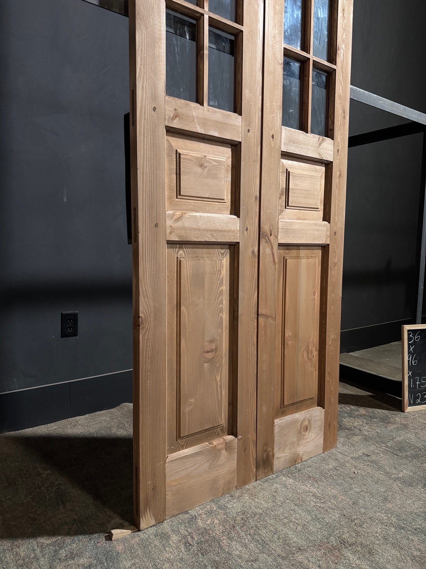 Handcrafted 8 Lite Glass French Doors - 36x96 - N234