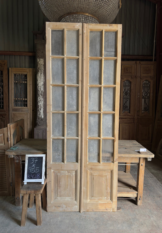 10 Lite Glass Antique French Doors - 37x95.5 K428