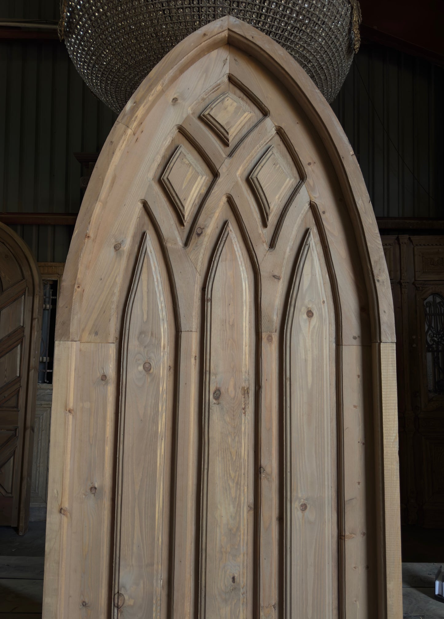 Handcrafted Gothic Arched Church Door - 30x96 L496