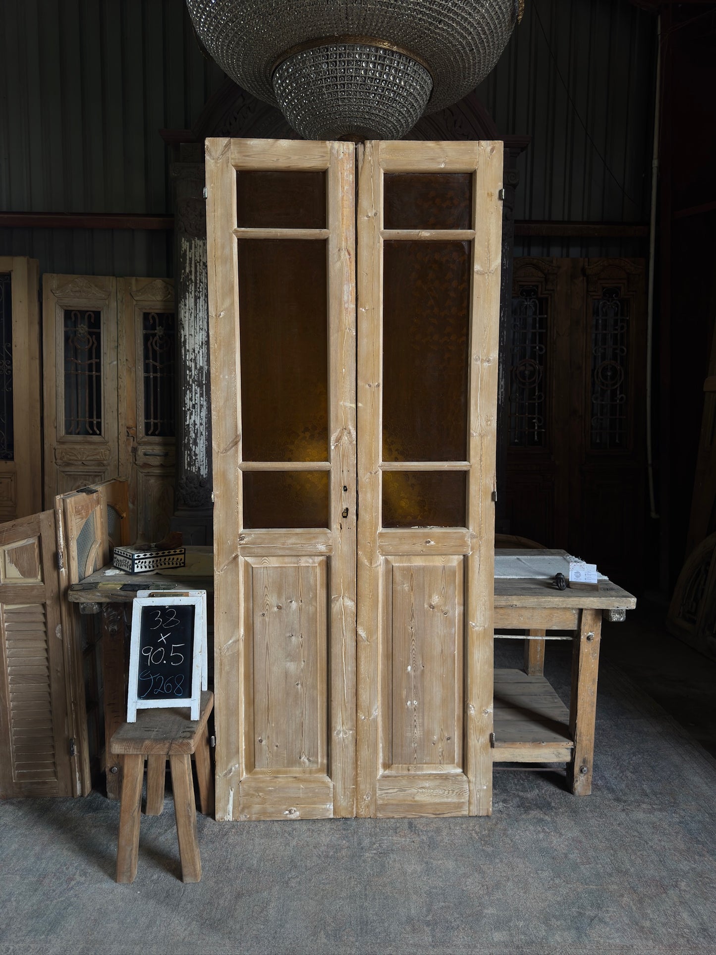 19th Century Antique Glass French Doors - 38x90.5 J268