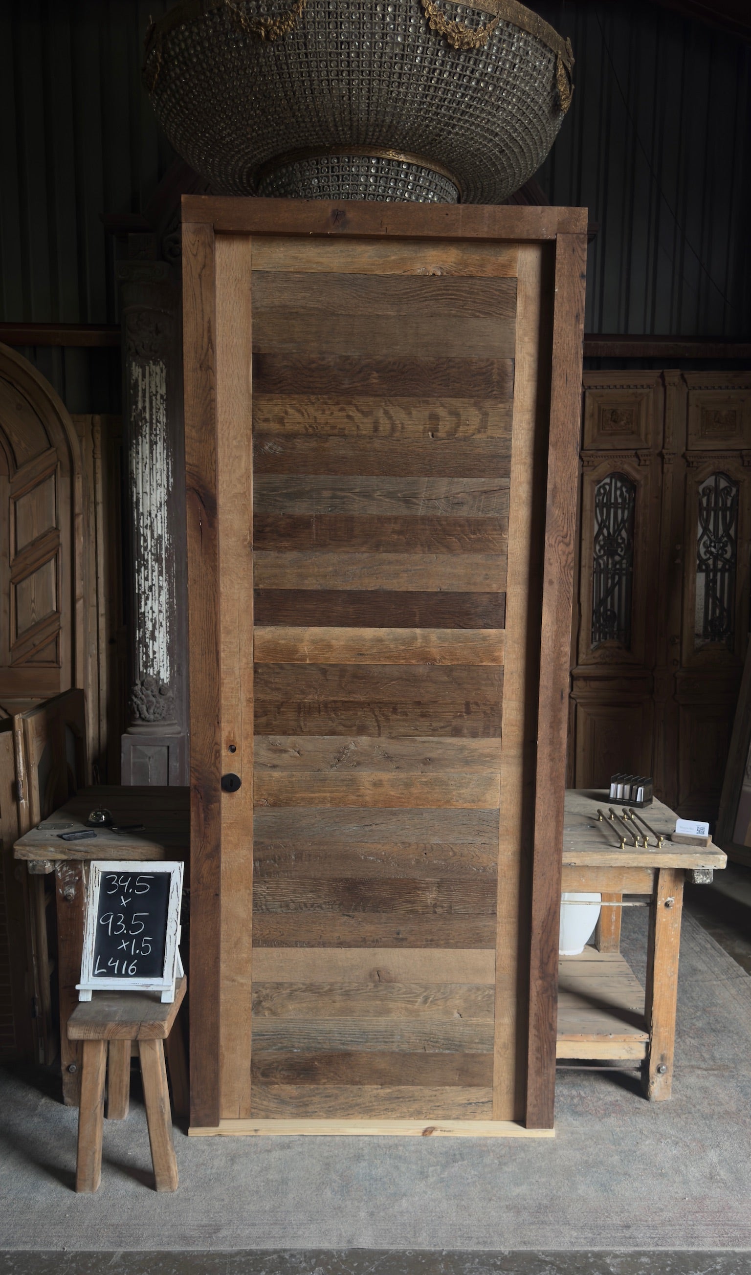 French Oak Plank Single Door - 34.5x93.5 - L416 – Magnolia Antique Door Co.