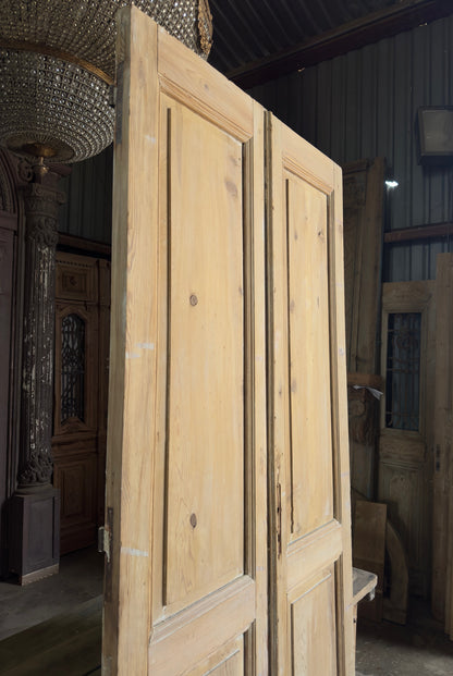 2 Panel Antique Solid French Doors - 45.5x101 K366